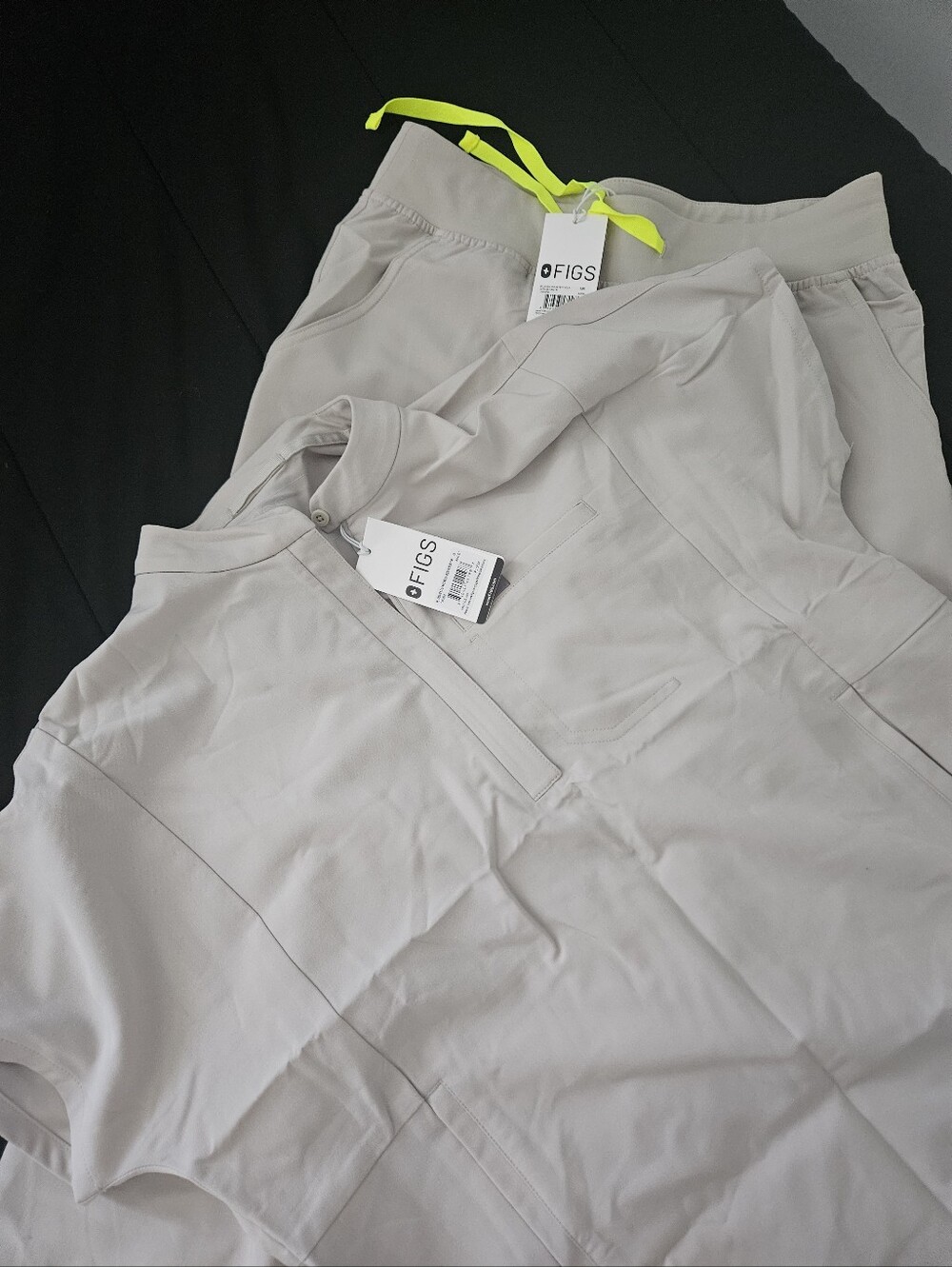 FIGS High Waisted Yola Scrub Pants in Light Gray